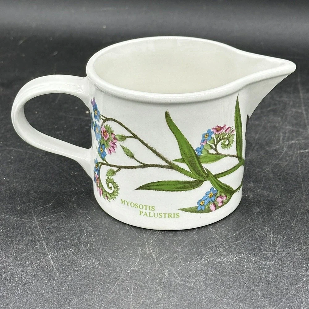 Portmeirion Botanic Garden Sugar Bowl Drum w/ Lid Cotton Creamer ForgetMeNot